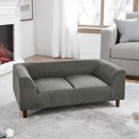 Pet sofa with backrest and armrests, modern rectangular pet sofa suitable for small and medium dogs, soft cushion comfortable dog sofa,--Dark grey