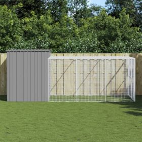 Dog House Light Grey Galvanized Steel 84.3 x 180.1 x 71.3 in