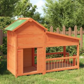 Dog Kennel Brown Solid pine wood Large Dog Kennel Rectangular