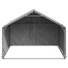 Outdoor Dog Kennel Silver Galvanized Steel Large
