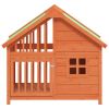 Dog Kennel Brown and Green Solid Pine Wood, Plywood