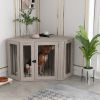 48" Corner Dog Crate Furniture, End Table Dog Kennel with Cushion for Medium-Sized Dog, Indoor Use, Dog Cage, Walnut