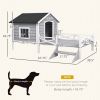 Small/Medium Dog House with Porch, Gray