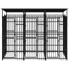 Dog Kennel Black Powder-coated steel 59.5 sq ft Durable