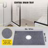Shower Curb Kit, 38"x60" Watertight Shower Curb Overlay with 4" PVC Central Bonding Flange, 4" Stainless Steel Grate