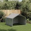 Outdoor Dog Kennel Silver Galvanized Steel Large
