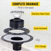 Shower Curb Kit, 38"x60" Watertight Shower Curb Overlay with 4" PVC Central Bonding Flange, 4" Stainless Steel Grate