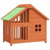 Dog Kennel Brown and Green Solid Pine Wood, Plywood