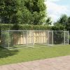 Dog Cage Grey Galvanized Steel 19.7 x 6.6 x 4.9 ft Sturdy