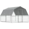 Dog Cage Silver Galvanized Steel Large Sturdy Dog Cage